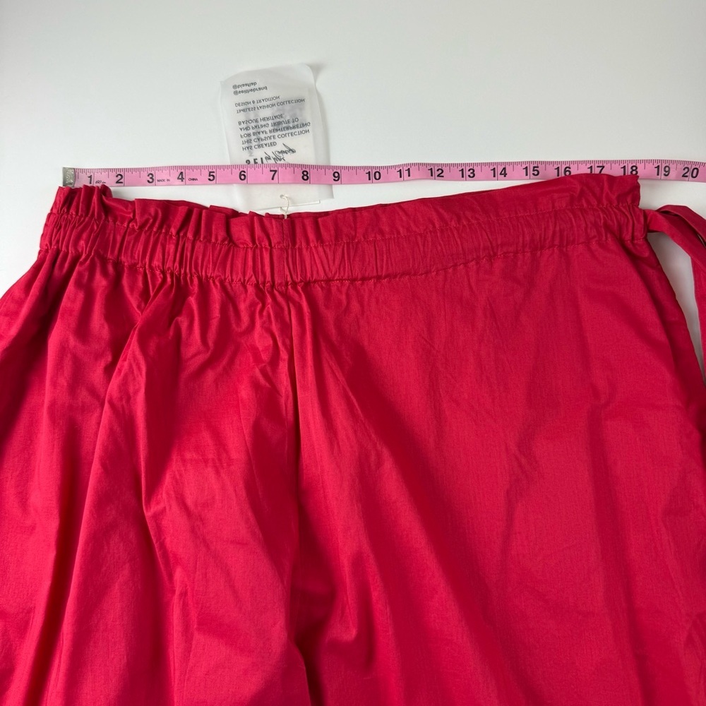Sei Bi-Aaf Skirt Trousers Capri Womens L Xl Large Red Wide Leg Made In Spain Nwt — image 7 of 8